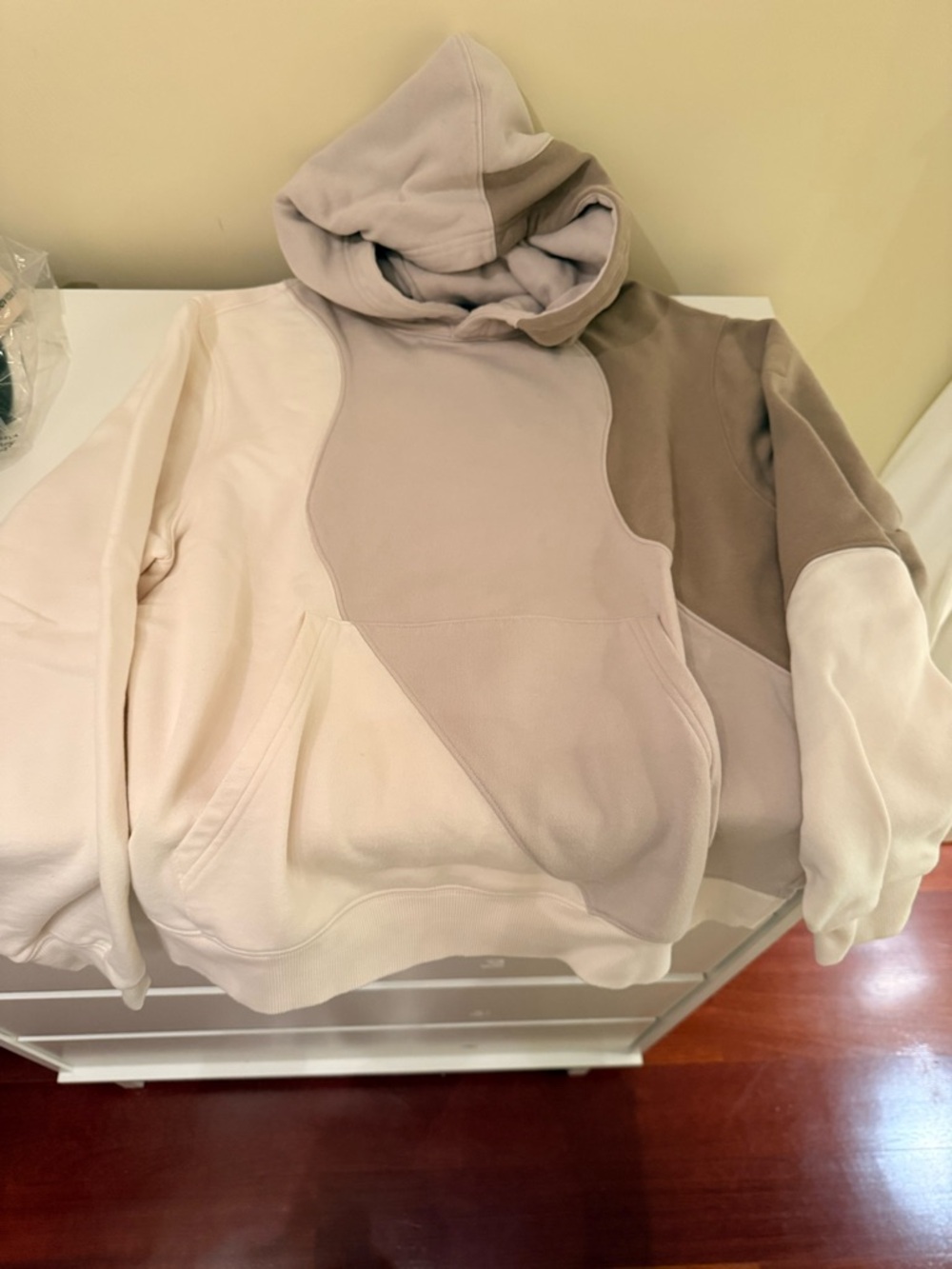 Alo Neutral Tone Colorblock Hoodie - Ivory, Taupe, Sand